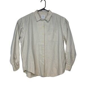 Brooks Brothers Mens L Beige Blue Check Button Down Dress Shirt Office Career